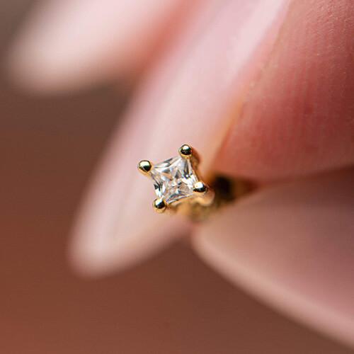 Dainty Princess Cut Earrings