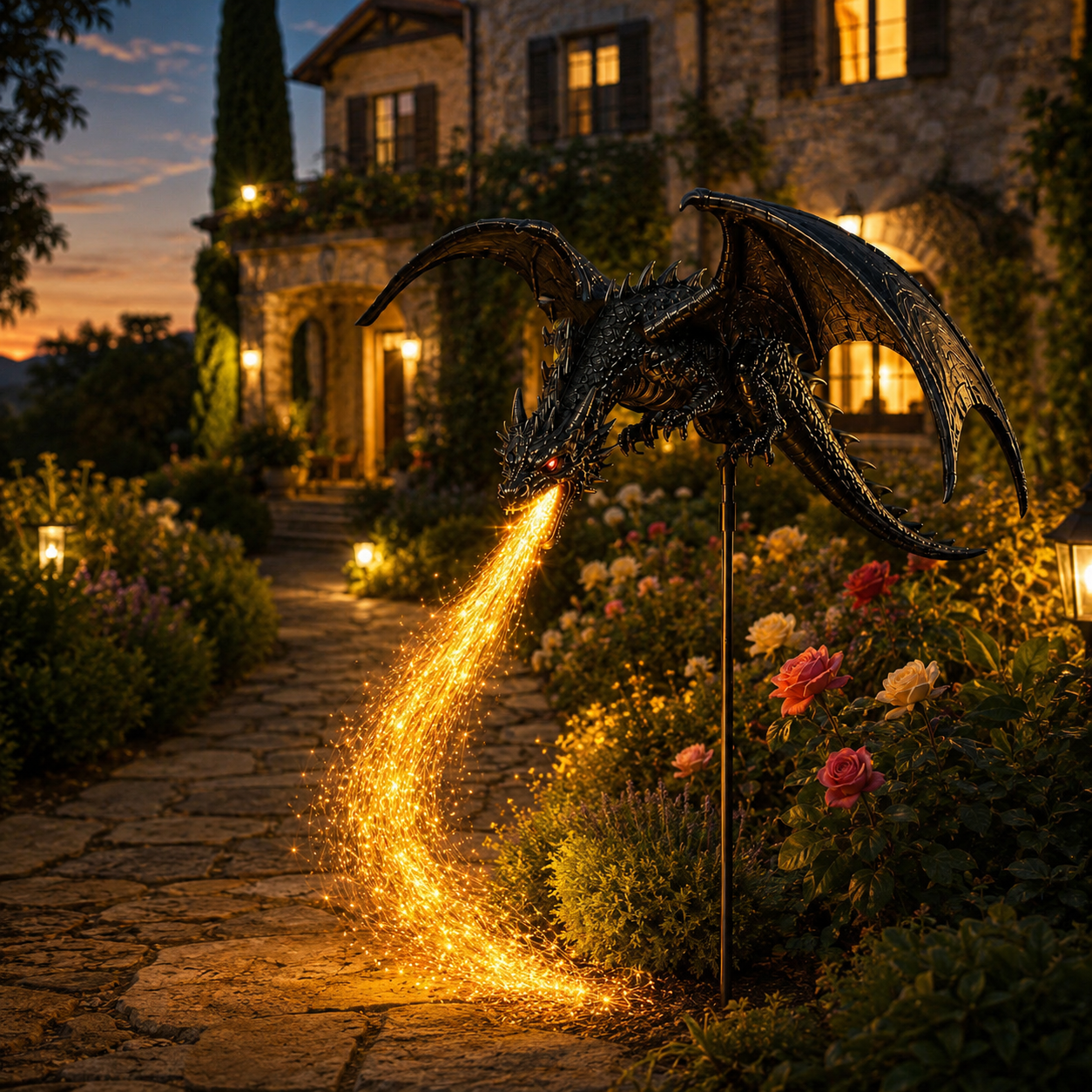 2027 Dragon’s Ember Solar Garden Decor