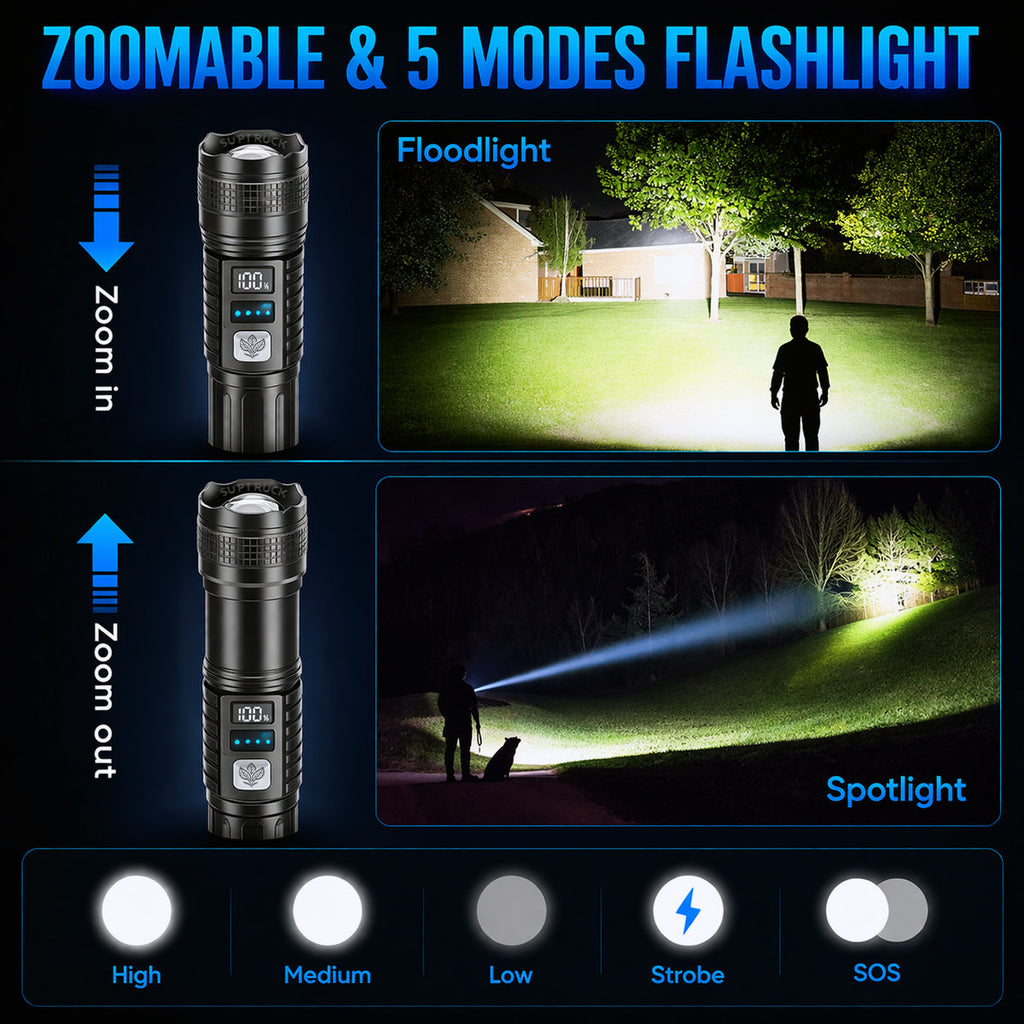 BIGGEST DEAL 70% OFF +🎁Version 2026 Super Bright Ultimate Survival Flashlight|2M+ Sold Worldwide ️🏆80X Brighter Beam|120-Hour Battery |Advanced COB LEDs