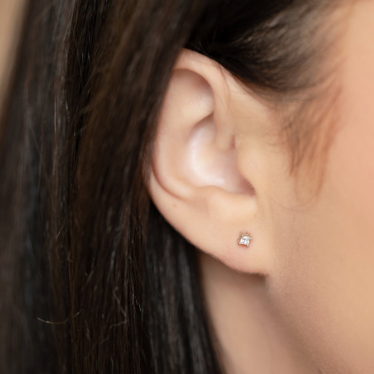 Dainty Princess Cut Earrings